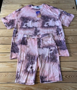 shein NWT women’s tie dye 2 piece shorts and shirt set size M pink H12 - Picture 1 of 12