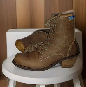 JOHN FLUEVOG Women's Adriana Nuni Lace-Up Rusty Brown/ Grey Winter Boots Sz 8M - Picture 1 of 15