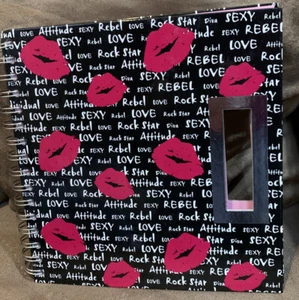 GIRLS JOURNAL REBEL/ROCK STAR/DIVA/LOVE.. PINK LINED PAGES W/HANDLE COVER - Picture 1 of 3