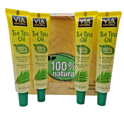 4 PACK: VIA NATURAL TEA TREE OIL MOISTURE HYDRATES SCALP, SKIN & HAIR ADDS SHINE - Image 1 of 4