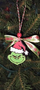 Custom Wood Grinch Christmas Ornament,Tier Tray Decor, Dr Seuss Merry Grinchmas - Picture 1 of 2