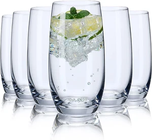 CUKBLESS Drinking Glasses Set of 6, Crystal Highball Water Glasses, Glass Cups - Picture 1 of 12