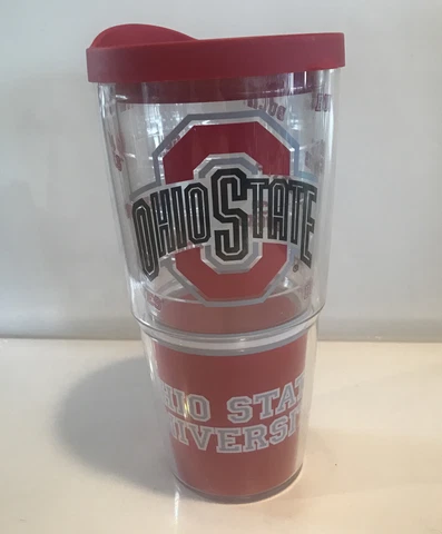 Ohio State Buckeyes Cup Tervis 24oz Double Walled Insulated Tumbler w/ Lid USA Cover