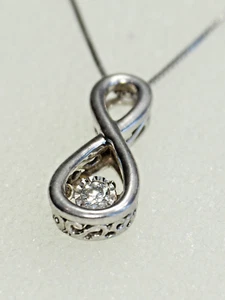 Kay Jewelers Infinity Dancing Diamond Necklace Sterling Silver - Picture 1 of 12