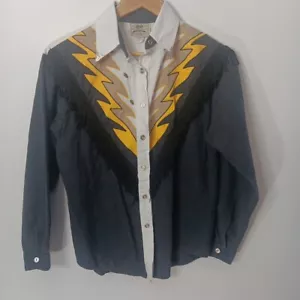 Camicia Collaro Vintage 1849 Autentica Ranchwear-Abbottonata Western Punta Argento Small - Foto 1 di 14