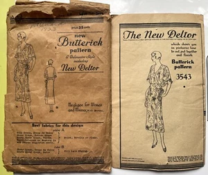 1920s Butterick #3543 Sewing Pattern Negligee w/ Bertha Deltor Size 18 Bust 36 - Picture 1 of 6