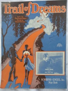 Vintage Sheet Music Trail Of Dreams Piano Vocal 1924 Klages and Einar - Picture 1 of 4