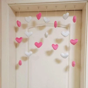 Heart Shaped Furry Door Hanging Curtain Cute Sweet Home Decor Soft - Picture 1 of 15