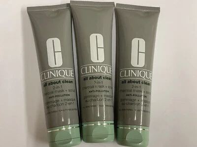 6x Clinique All About Clean 2-in-1 Charcoal Mask+ Scrub 3.4oz Each All Skin Type - Image 1 of 2
