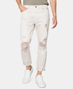 Pantalones de mezclilla de crucero Zeegeewhy para hombre ajustados cónicos recortados rasgados - Imagen 1 de 20