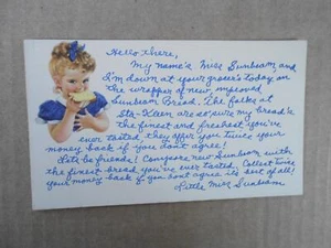 Postal de colección - Anuncio Little Miss Sunbeam Bread - Imagen 1 de 1