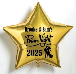 Prom Balloon PERSONALISED 2025 FOIL BALLOON INCLUDED HEART STAR OR ROUND - Picture 1 of 2