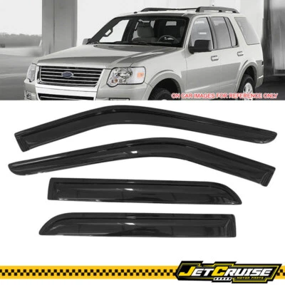 Fits 11-19 Ford Explorer Acrylic Window Visors Rain Sun Guard Deflector 4Pcs Set - Image 1 of 4