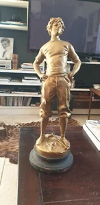 "REGULE STATUE ""CHAMPION OF GYMNASTICS"" BY LOUIS MOREAU (1855-19) 49 CM - Picture 1 of 12