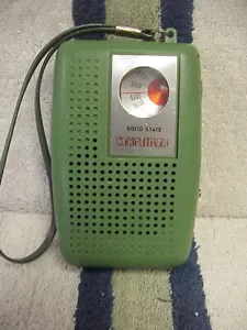 Computron AM Radio Olive Green 1970s Recapped Repaired Works Good Vintage - Picture 1 of 7