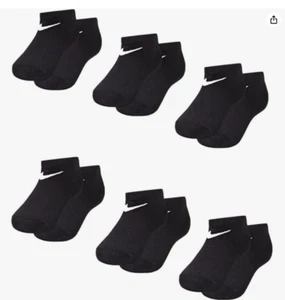 Nike Little Boys 6 Pack Cushioned No Show Socks Black Size 10C-3Y - Picture 1 of 2
