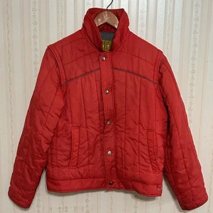Vintage Camel Puffer Jacket XL Goose Down Zip Snap Vest Removable Sleeves Hood - Bild 1 von 11