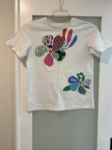 Diane Von Furstenberg for Target Mixed Flower White Short Sleeve TShirt Kids XL  - Picture 1 of 8