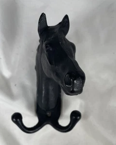 Vtg Cast Metal Horse Head Coat Hat Wall Mounted Hook Rustic Country Equestrian - Picture 1 of 7