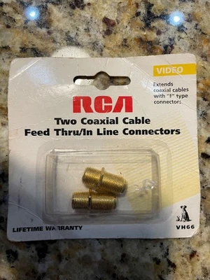 RCA RG6 RG59 Female to Female Coaxial Coupler F-Type F81 Barrel Coax Adapter -2 - Image 1 of 2