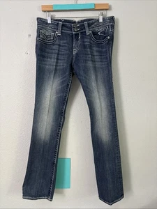 Vigoss Jeans The New York Boot Cut Rhinestones Thick Stitch Dark Womens Size 29 - Picture 1 of 8