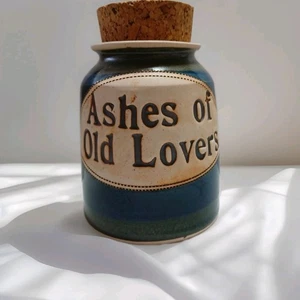 Tarro de palabras de cerámica Brophy 1991 "Ashes of Old Lovers" cerámica coleccionable única - Imagen 1 de 11