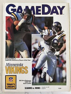 NFL GameDay Program November 18, 1990 Vikings Vs Seahawks, Clean! (B56) - Image 1 of 2