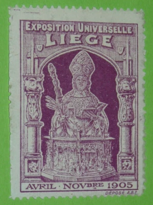 CINDERELLA TIMBRE 1905 EXPOSITION UNIVERSELLE LIEGE BELGIQUE BELGIË - Photo 1/2