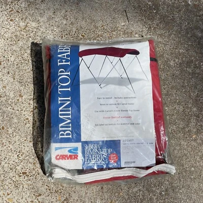 CUBIERTA SUPERIOR BOTA BIMINI CON BOTA ROJA 3 LAZOS 72" X 90" BARCO MARINO EXCELENTE Foto 1 de 4