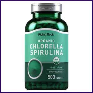 Chlorella Spirulina Organic 500 Tablets Vegetarian Pills Non-Gmo, Gluten F - Picture 1 of 7
