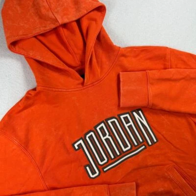 Nike Jordan Sport DNA Hoodie Men M Orange Sweat shirt Streetwear Basketball NWOT - Image 1 of 4