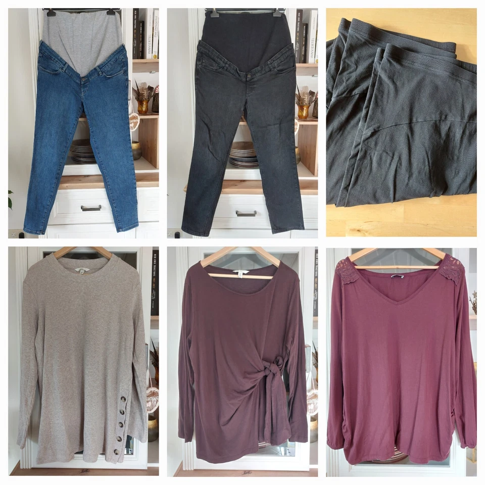 Paket Umstandsmode Herbst Winter H&M C&A Mama Jeans Pullover Shirt Gr. 44 46 48 - Bild 1 von 4