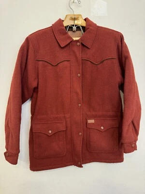 NUEVA Chaqueta Outback Trading Company Western Woolette Sherpa Mujer’s Grande Granate Foto 1 de 4