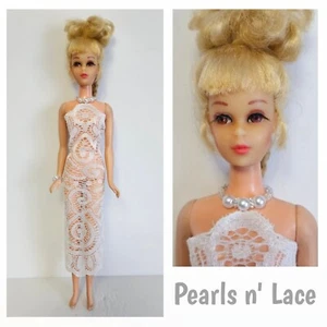 HM Clothes fit 11" Fashion Doll Francie - White Lace Dress & Jewelry NO DOLL d4e - Picture 1 of 7