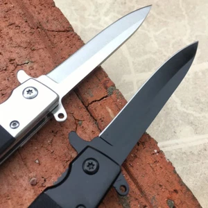 9" klassischer italienischer Stil Stiletto klappbares federunterstütztes Öffnen Taschenmesser NEU - Bild 1 von 12