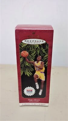 1997 Hallmark Keepsake Ornaments Hoop Stars MAGIC JOHNSON With Card NEW NOS Foto 1 de 4
