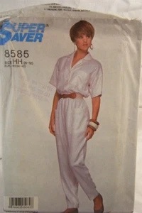 Vintage Super Saver Pattern 8585 Ms Loose Fitting Jump Suit Ms 6-12 Un-Cut - Bild 1 von 1