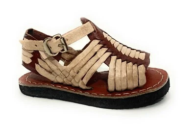 BABY TODDLER HUARACHE SANDALS. AUTHENTIC MEXICAN KIDS LEATHER SANDALS - Image 1 of 4