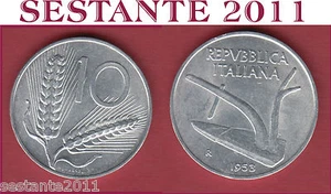 A57 ITALY ITALIA REPUBBLICA ITALIANA 10 LIRE 1953 KM 93 FDC- / UNC- - Imagen 1 de 1