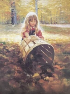 Donald Zolan Autumn Leaves S/N 862/880 Precious Blonde Little Girl - Picture 1 of 5