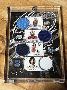 2007 Carmelo Anthony/ Harris/ Gasol/ Maggette Topps Luxury Box Quad Jersey