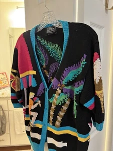 Berek Women's Sweater Small Vintage Beachy Good Condition. Black S/S - Picture 1 of 11