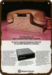 1975 WESTERN ELECTRIC BELL DATAPHONE 4800 COMPUTERMODEM Vintage Look METALLSCHILD - Bild 1 von 1