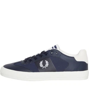 Fred Perry Men's/Women's Clay Leather Poly Trainers Navy RRP £69.99 - Picture 1 of 5