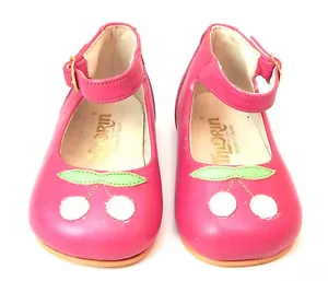 DE OSU - Spanien - Vintage Baby Mädchen Fuchsia Kirsche elegante Schuhe - EU - Größe 3 - Bild 1 von 5