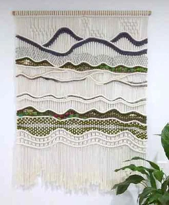 Morning Walk - Contemporary Macrame Weave Wall Hanging, Tapestry, Textile Art - Picture 1 of 7