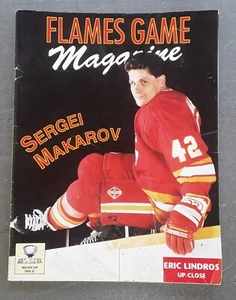 Calgary Flames Game Magazine Vol 13 1992-93 Sergei Makarov Cover Intact Faulty - Picture 1 of 6