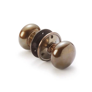 Large Antique Solid Brass Cottage Rim Mortice Door Knob Knobs Pair 65mm Set - Picture 1 of 4