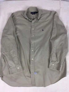 Ralph Lauren Shirt Mens XL Extra Large Beige Button Down Long Sleeve Tan #2425 - Picture 1 of 12