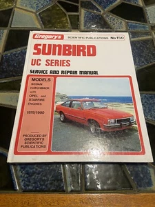 Holden Sunbird serie UC 1978-1980 Gregory’s manual de servicio y reparación, tapa dura - Imagen 1 de 4